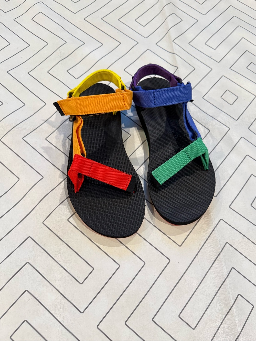 Teva Black Rainbow Strap Sandals